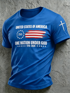 Men'S 250Th Of American Flag One Nation Under God T-Shirt