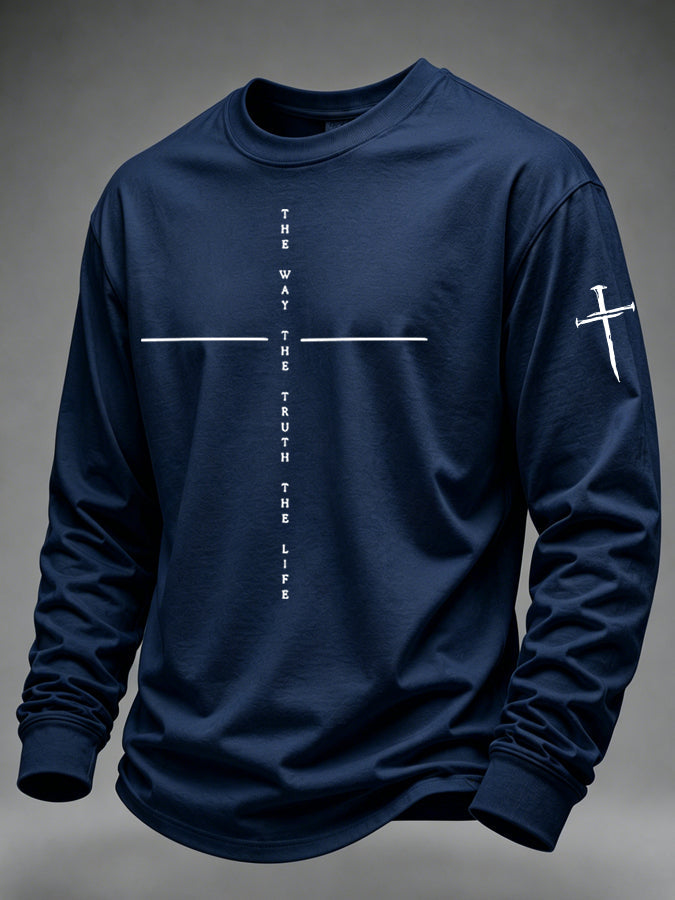 Men'S Faith Printed Casual Long Sleeved T-Shirt