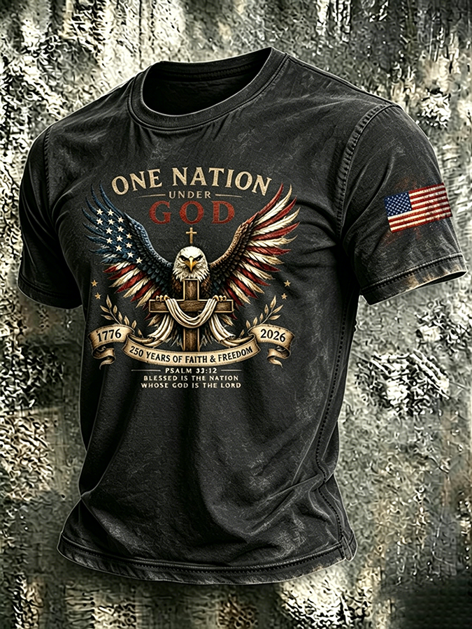 Men'S Patriotic Printed T-Shirt With Beliefs