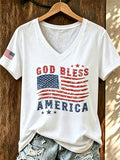 250Th Anniversary Flag Commemorative Casual V-Neck T-Shirt For The United States