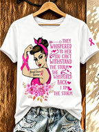 Women'S Pink Art Printed Casual T-Shirt