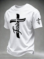 Men'S Faith Cross Christian Printed T-Shirt,