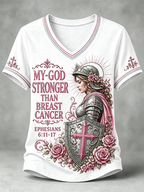 Women'S Breast Cancer Awareness Printed Casual T-Shirt