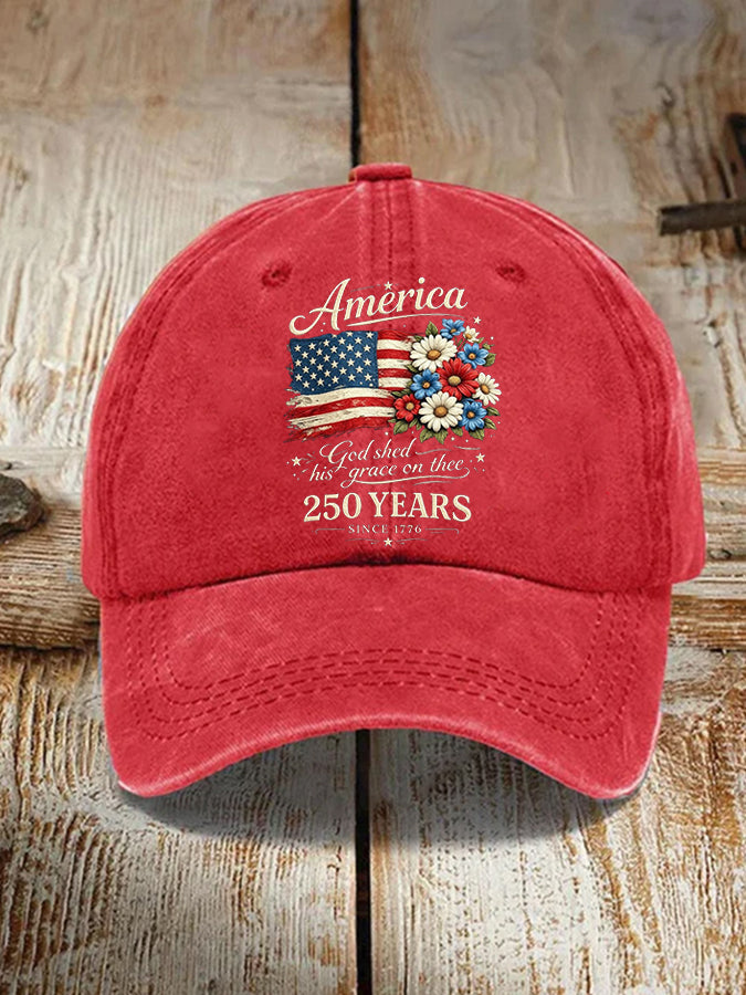 Unisex America 250 God Shed His Grace On Thee Print Baseball Cap