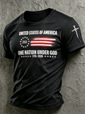 Men'S 250Th Of American Flag One Nation Under God T-Shirt
