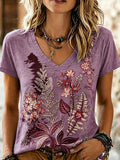 Women'sCasual Flower Printed T-shirt