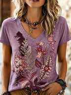 Women'sCasual Flower Printed T-shirt