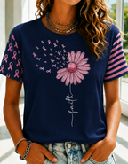 Women'S Belief In Breast Cancer Publicity Print Short Sleeve T-Shirt
