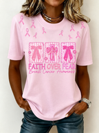 Women'S Belief In Breast Cancer Publicity Print Short Sleeve T-Shirt