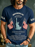Men'S God Bless America Christian Cross Flag T-Shirt