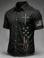 Men's Faith patriotic printed casual shirt