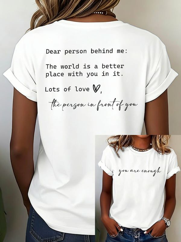 Women's Mental Health Slogan Print T-Shirt