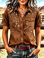 Women's Western-style Faith Short-sleeved Shirt