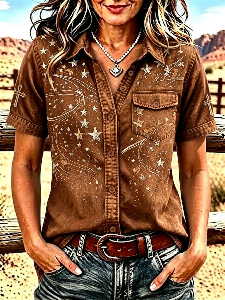 Women's Western-style Faith Short-sleeved Shirt