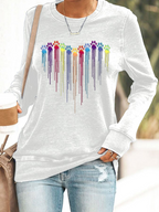 Women's Colorful Dog Heart Paw Print Sweatshirt