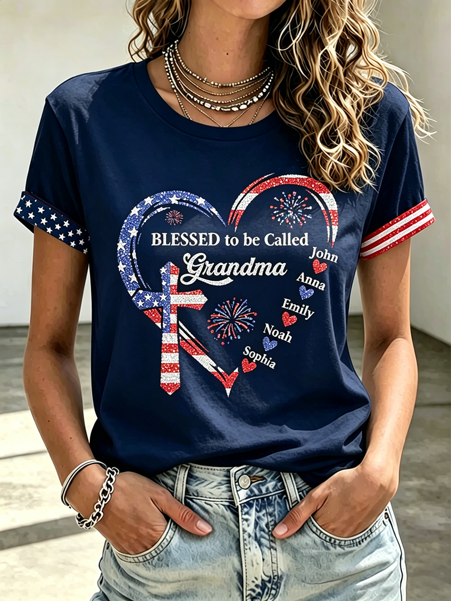 250Th Anniversary Commemorative Faith Glitter Printed Round Neck Top In The United States