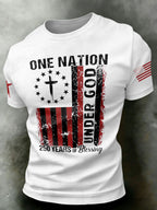 Men'S USA  Independence Day   Faith Art Printed T-Shirt
