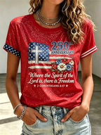 250Th Anniversary Commemorative Faith Printed Round Neck Top In The United States