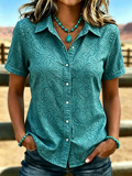 Women's Retro Printed Casual Shirt