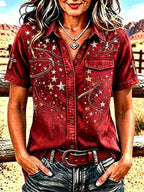 Women's Western-style Faith Short-sleeved Shirt