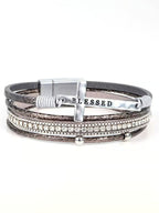 Breast Cancer Prevention And Control Propaganda Belief Cross Multi Layer Bracelet