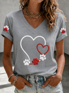 Women'S Cute Cat Printed Casual T-Shirt