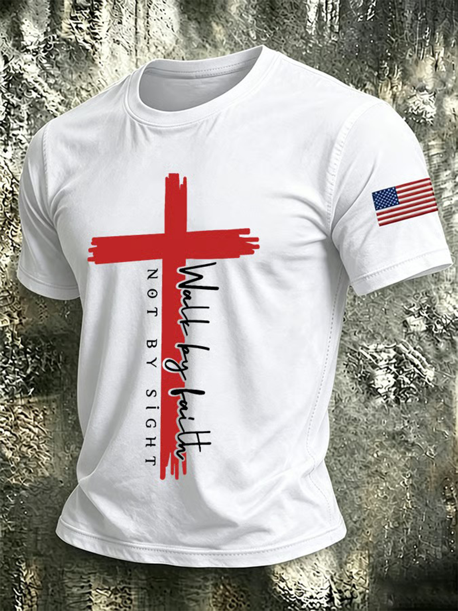 Men's Loves Jesus And Also Loves American T-Shirts