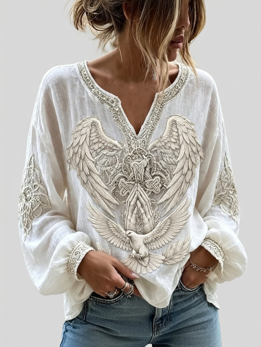 Women'S Faith Printed Casual Round Neck Top