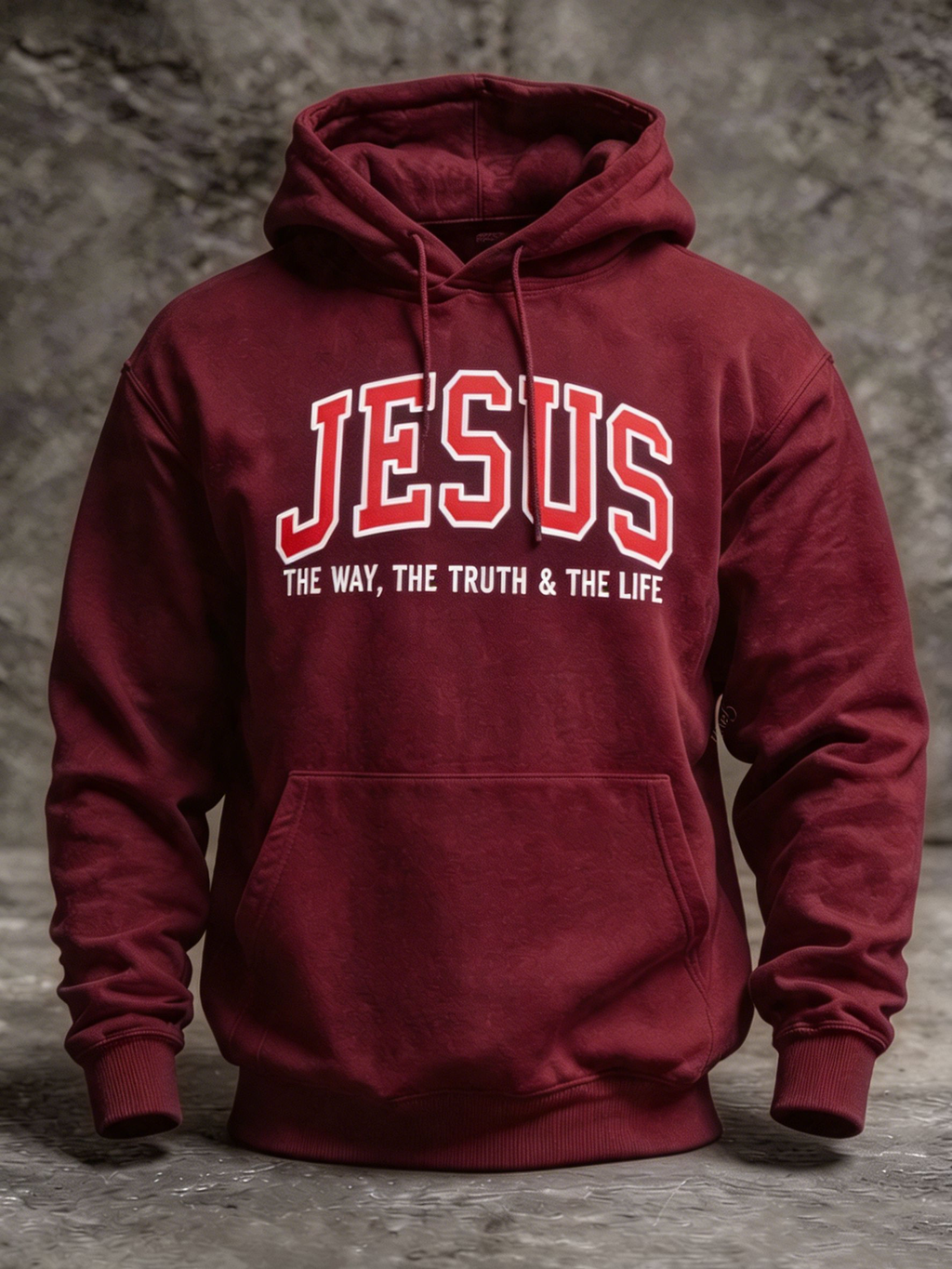 Retro Jesus Print Men'S Hooded Sweatshirt