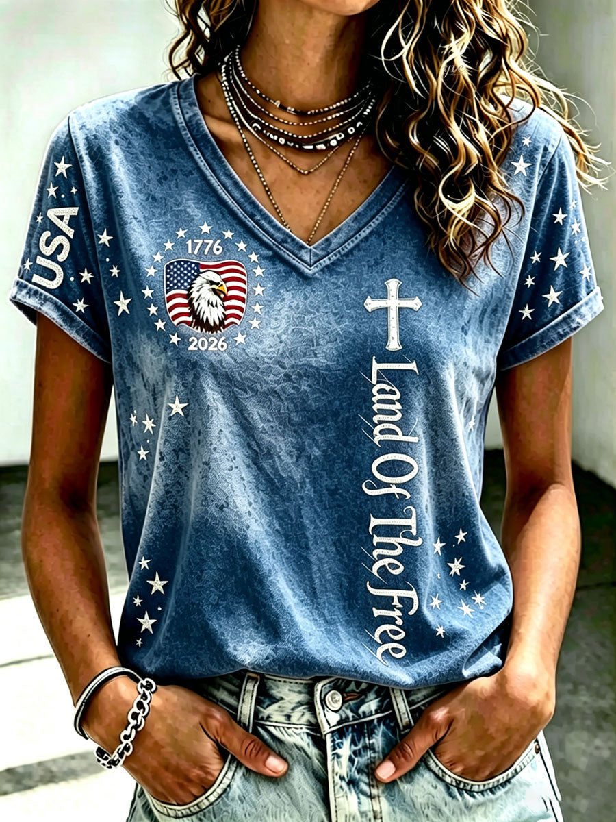 Women'S   USA 250Th Anniversary Commemorative Pattern T-Shirt