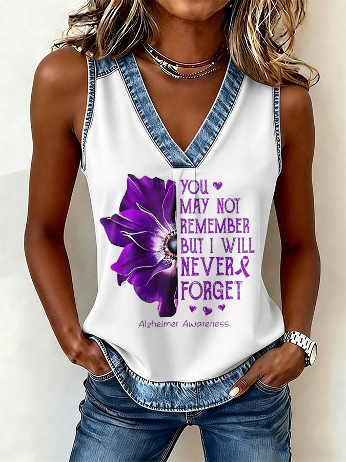 Women's Alzheimer's awareness Print Vest