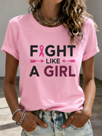 Women'S Faith Breast Cancer Publicity Print Short Sleeve T-Shirt
