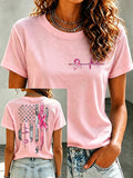 Women'S Belief In Breast Cancer Publicity Print Short Sleeve T-Shirt