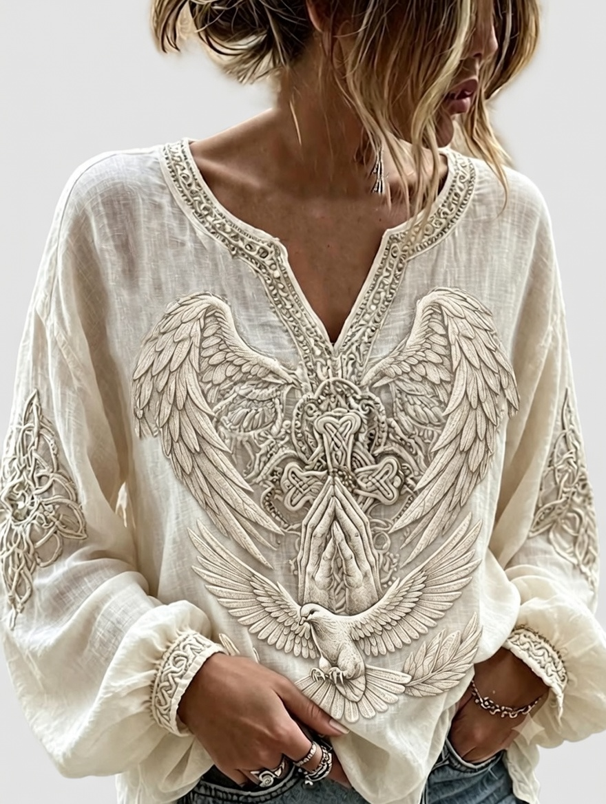 Women'S Faith Printed Casual Round Neck Top