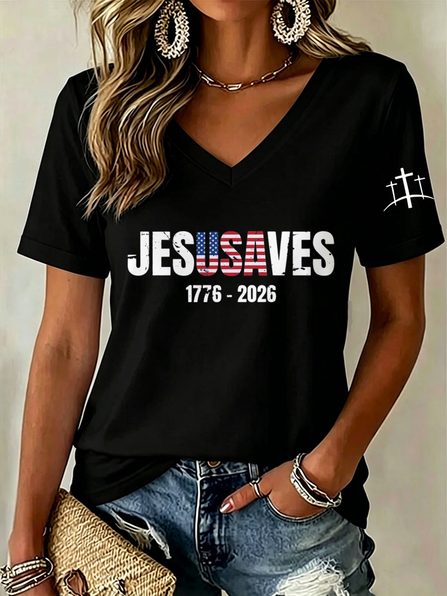 Women'S Jesus Saves  Print Printed T-Shirt
