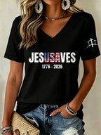 Women'S Jesus Saves  Print Printed T-Shirt