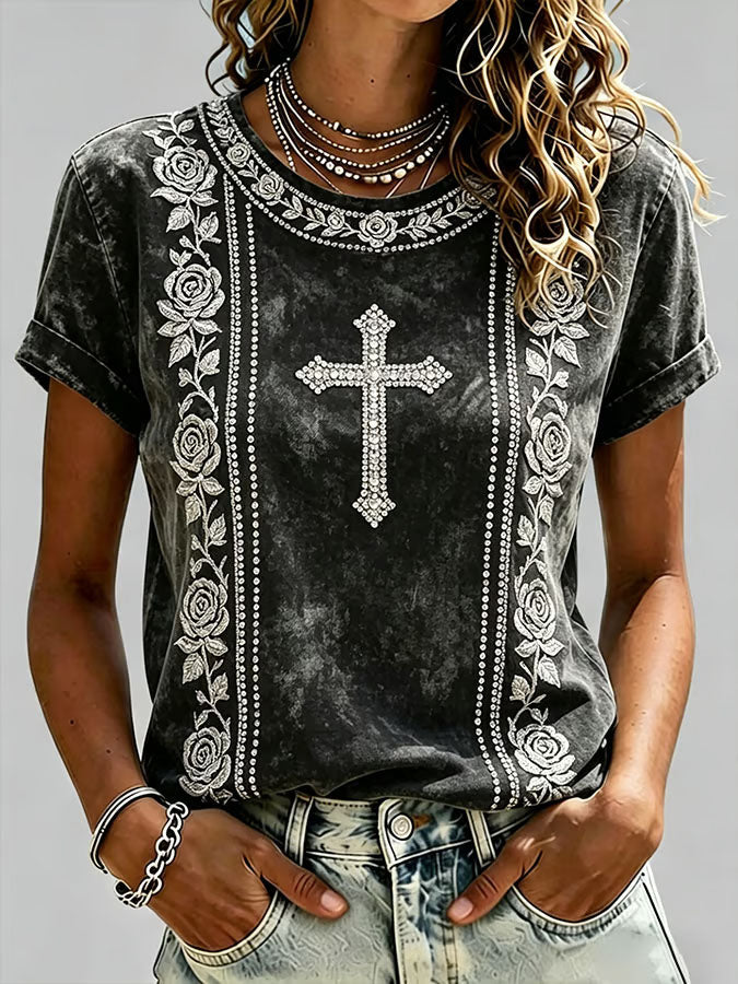 Women's Faith Cross Casual T-shirt