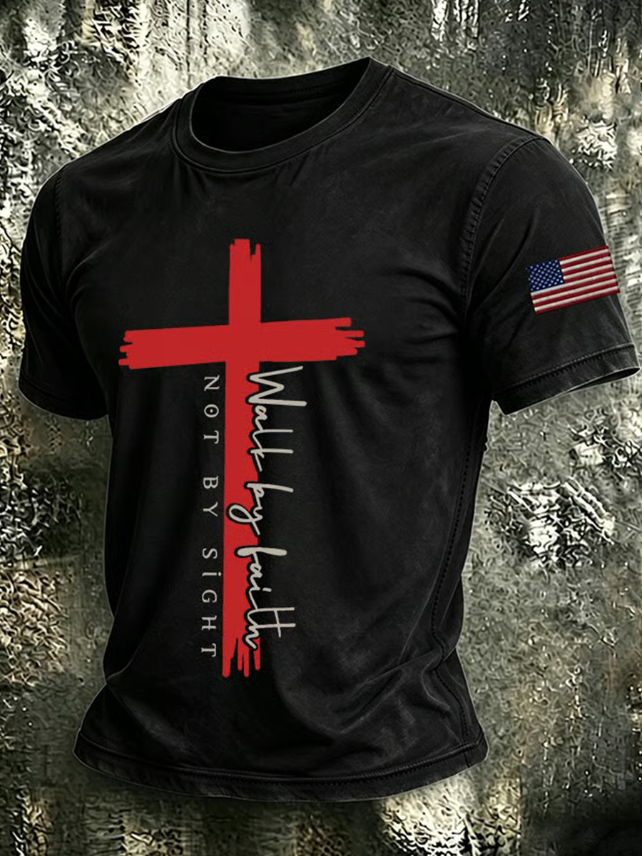Men's Loves Jesus And Also Loves American T-Shirts