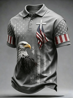 American Commemorative Cross Faith Printed Polo Shirt