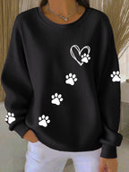 Women's Dog Paw Print Casual Sweatshirt