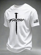 Men'S Faith Cross Printed Casual T-Shirt