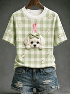 Women's Retro Dog Printed T-shirt