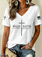 Women's Faith Print Top