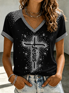 Women'S Faith Art V-Neck Casual Top