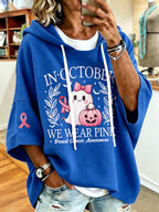 Women'S Vintage In October We Wear Pink Print Hoodie