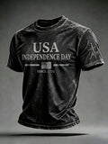Men'S USA  Independence Day   Faith Art Printed T-Shirt