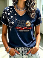 Ladies' Retro 250Th Anniversary Faith V-Neck T-Shirt