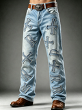 Men's Western Faith Printed Casual Jeans