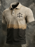 Men's Western-Style Faith Print Casual Polo Shirt