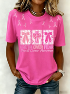 Women'S Belief In Breast Cancer Publicity Print Short Sleeve T-Shirt